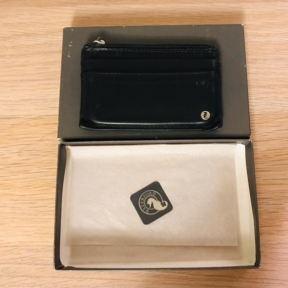 Unisex Black leather Waterford credit card & change wallet - Picture 12 of 14